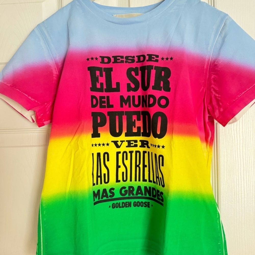 Golden Goose Ania Tie Dye El Sur del Mundo T Shirt XSmall New